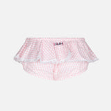 Enfant vichy print ruffled swim briefs with bows