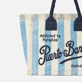 Borsa a spalla Vanity in canvas con stampa Puerto Banus