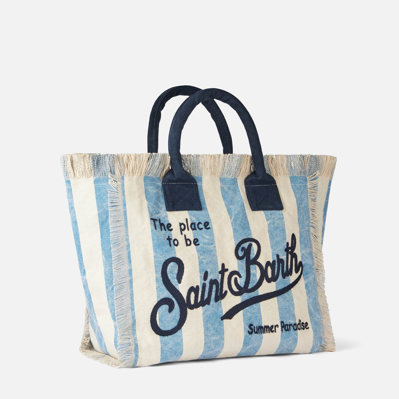 MC2 SAINT BARTH: tote bag in canvas with logo - White | Mc2 Saint Barth bag  COL00011160 online at