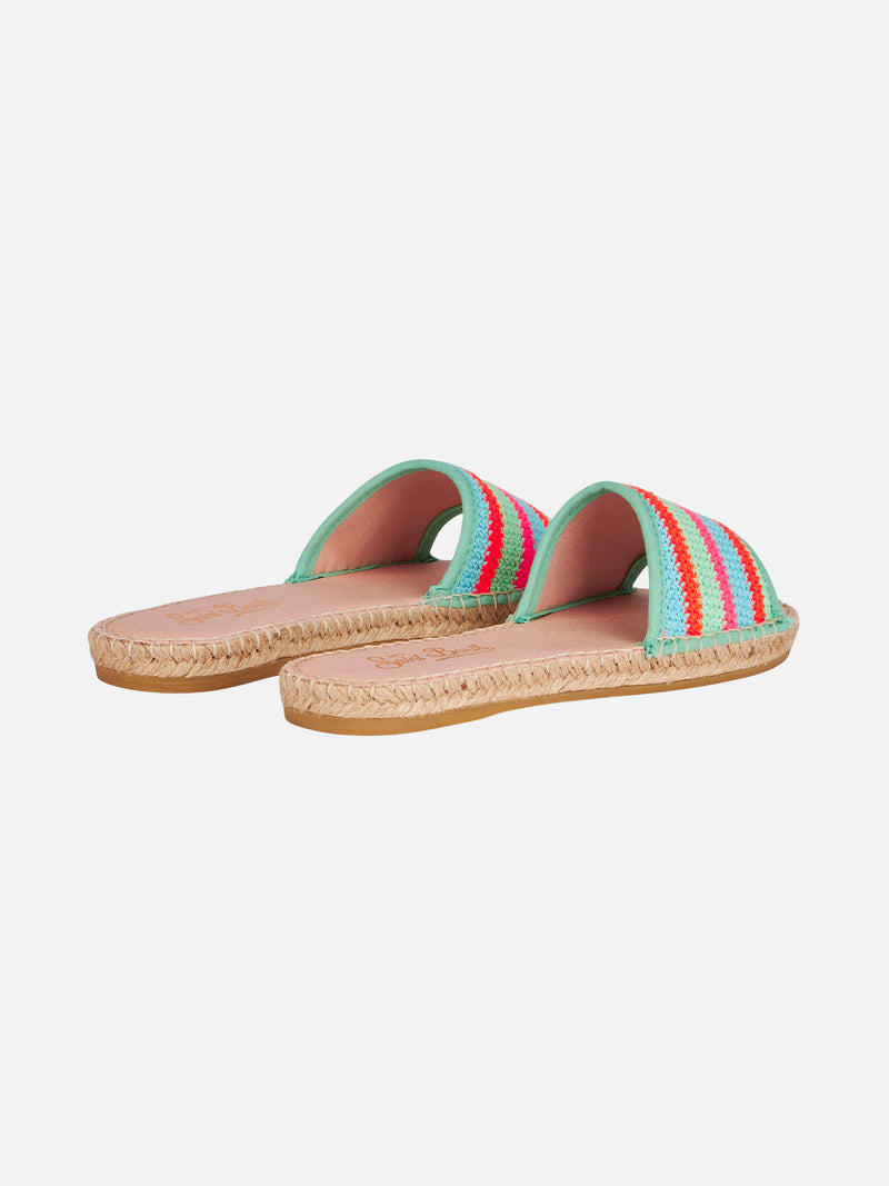 Damen-Espadrillas mit Häkelstreifen