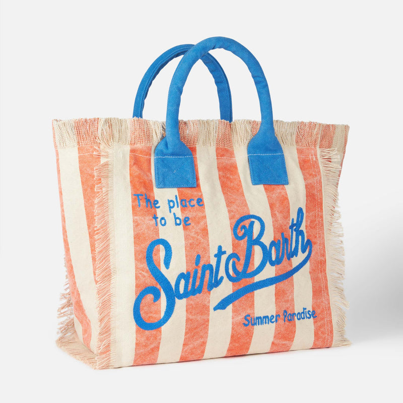 Mc2 Saint Barth Vanity Canvas Bag In Fluo Orange