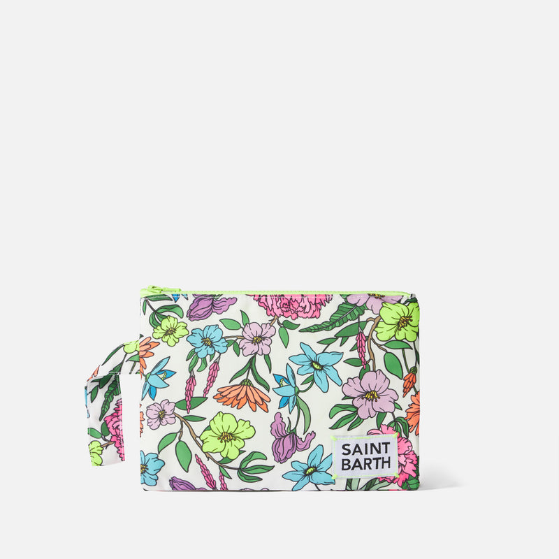 Pochette Pareasy in nylon con stampa fiori