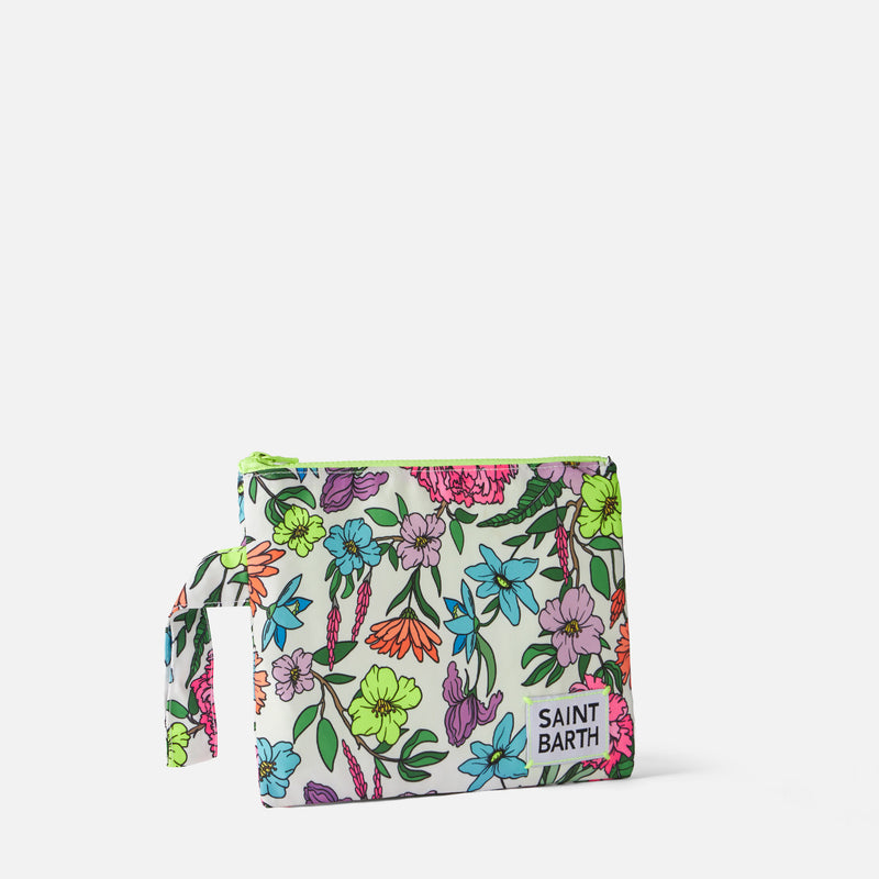 Pareasy-Nylon-Pochette mit Blumendruck