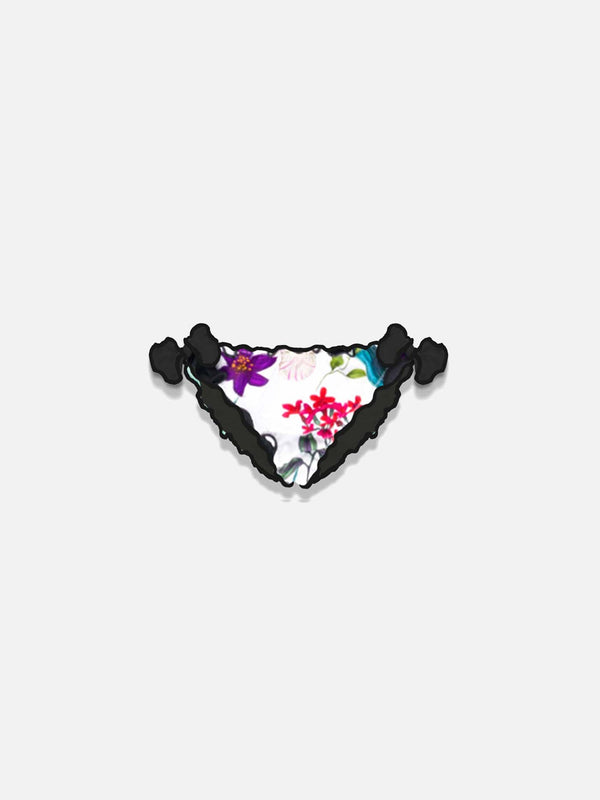 Slip da bagno da bambina con stampa tropicale