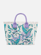 Vanity-Schultertasche aus Segeltuch mit Paisley-Print