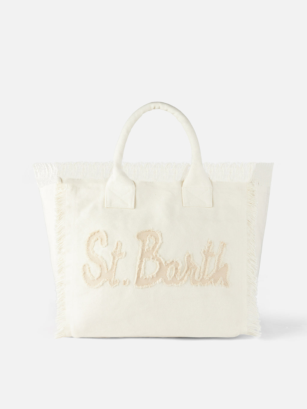 MC2 Saint Barth Vanity tote bag with patch for women White/Multicolor