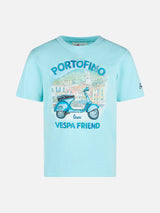 Boy cotton t-shirt with Portofino Vespa friend | Vespa® Special Edition