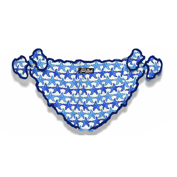 Girl swim briefs with starfish print