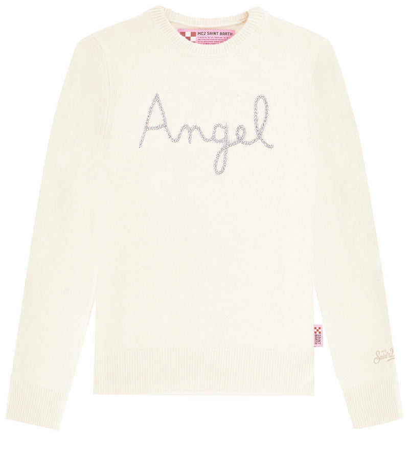 Woman sweater with Angel Wings embroidery