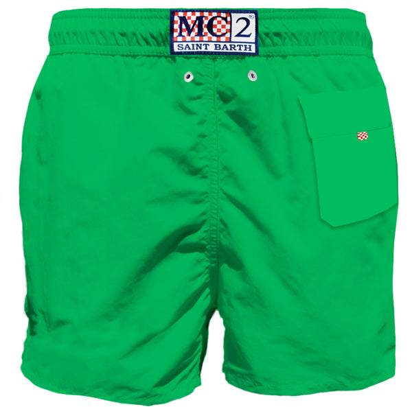 Green man swim shorts with pocket