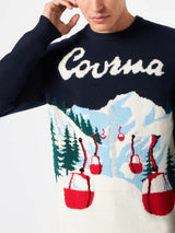 Man sweater with Courmayeur postcard