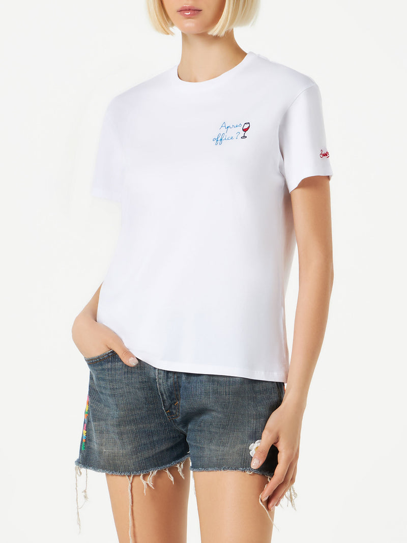 T-shirt donna in cotone con ricamo  LA MILANESE EDIZIONE SPECIALE – MC2  Saint Barth