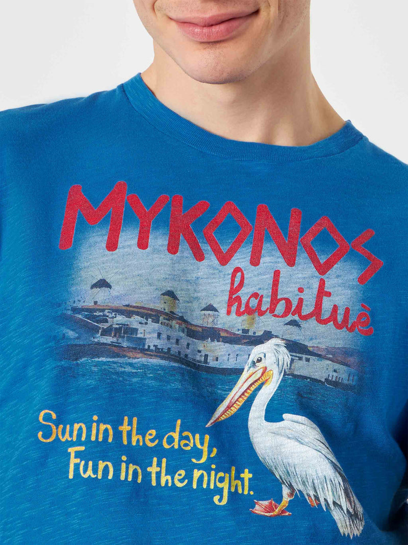 T-shirt da uomo stampa Mykonos