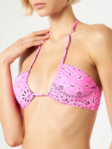 Barth pink bandanna bikini with print Saint bandeau Woman – MC2